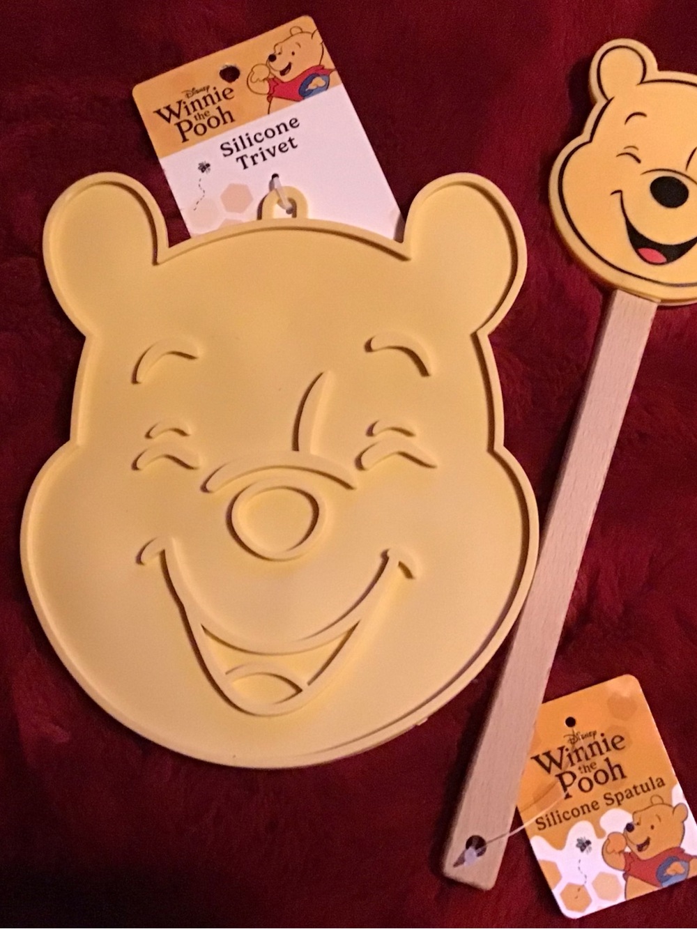 Winnie the Pooh Yellow Silicone Trivet & Spatula Set
